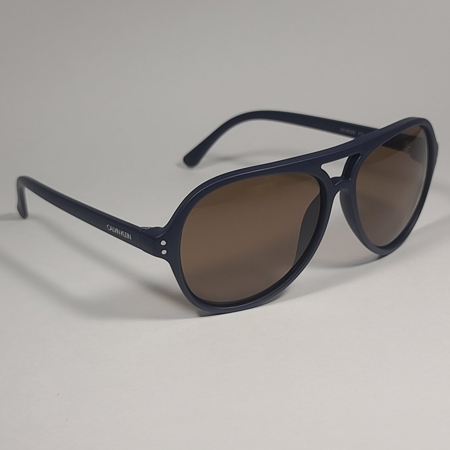 Calvin Klein CK19532S 410 Turbo Aviator Sunglasses Navy Blue Frame Brown Lens - Sunglasses