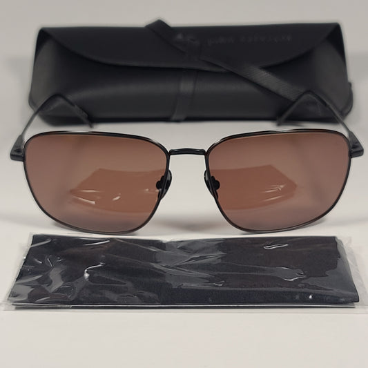 John Varvatos Men’s Navigator Sunglasses V548 Black Metal Frame / Brown Lens - Sunglasses
