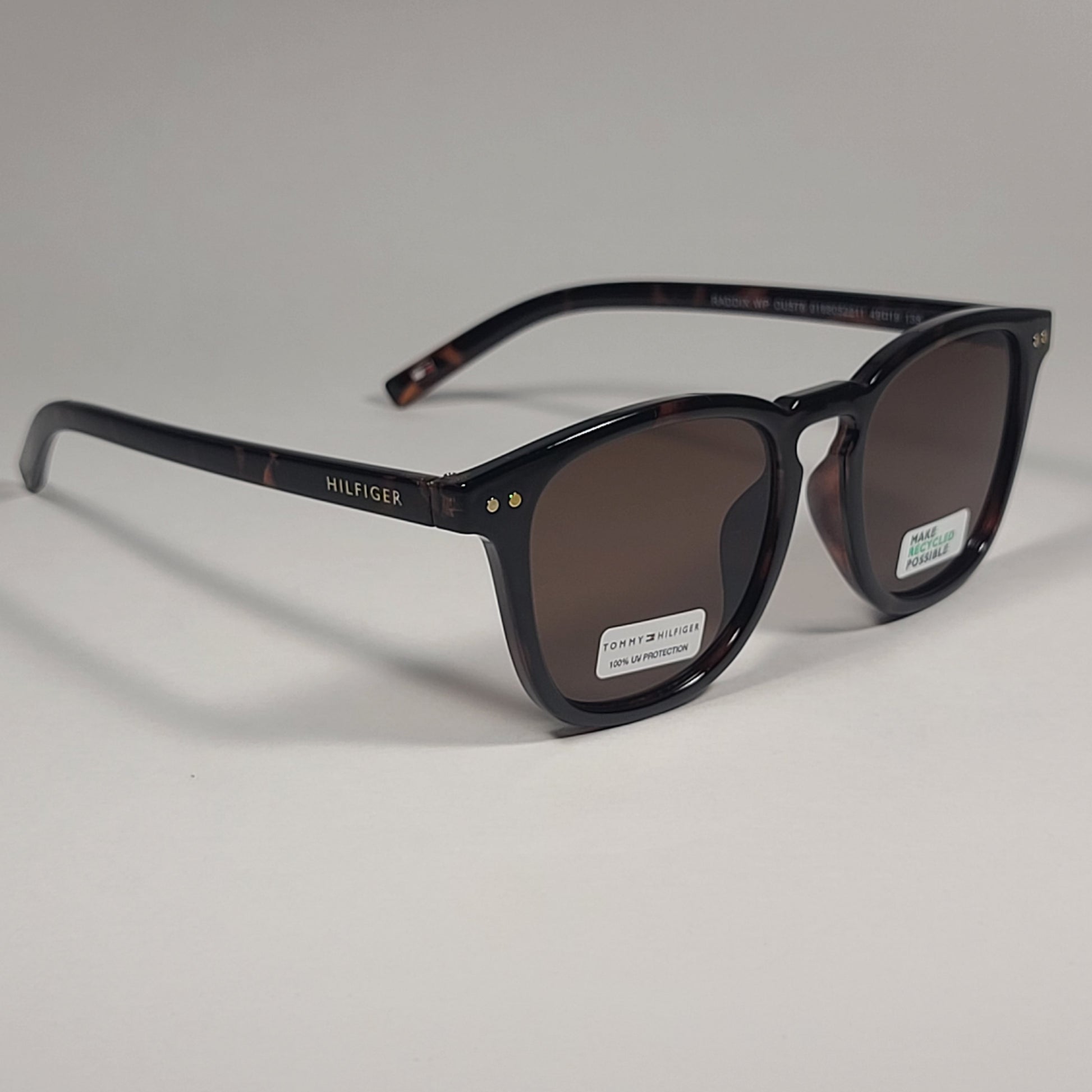 Tommy Hilfiger Radddix Keyhole Sunglasses Brown Tortoise Frame Brown Lens - Sunglasses