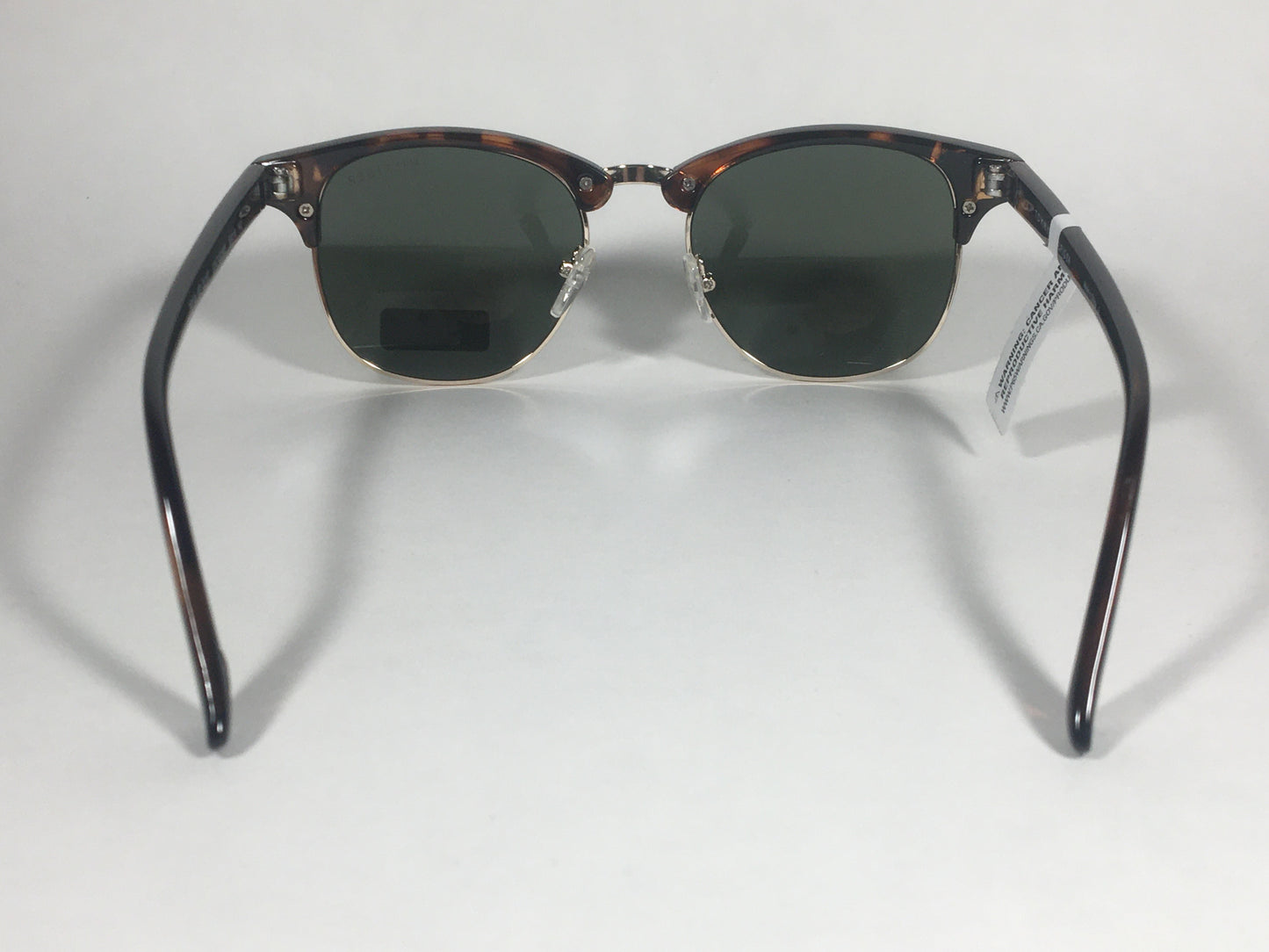 Tommy Hilfiger Bryan Club Half Rim Sunglasses Brown Tortoise Green Lens BRYAN MP OU107 - Sunglasses