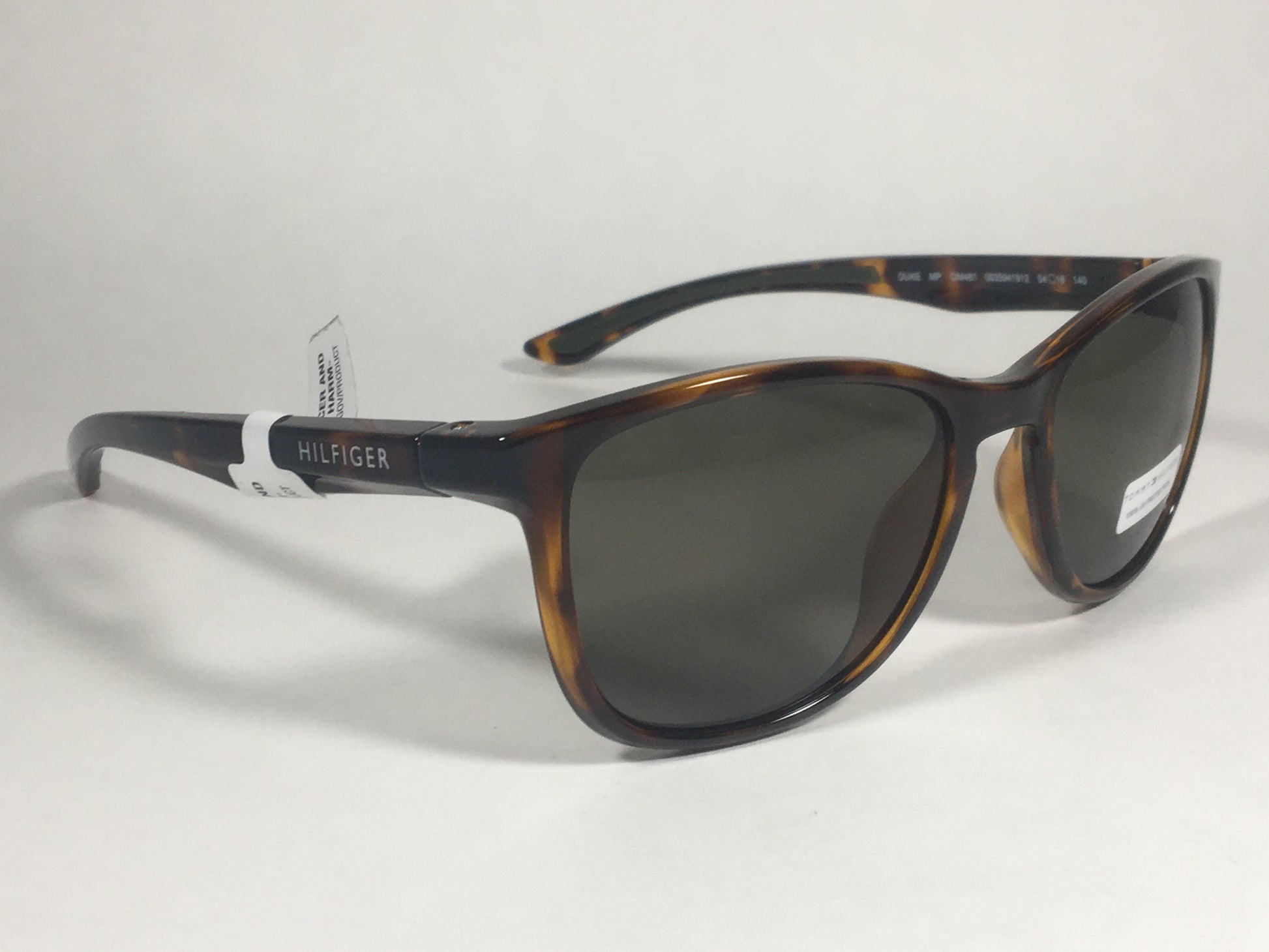 Tommy Hilfiger Duke Sport Sunglasses Brown Tortoise Frame Green Lens Duke MP OM481 - Sunglasses