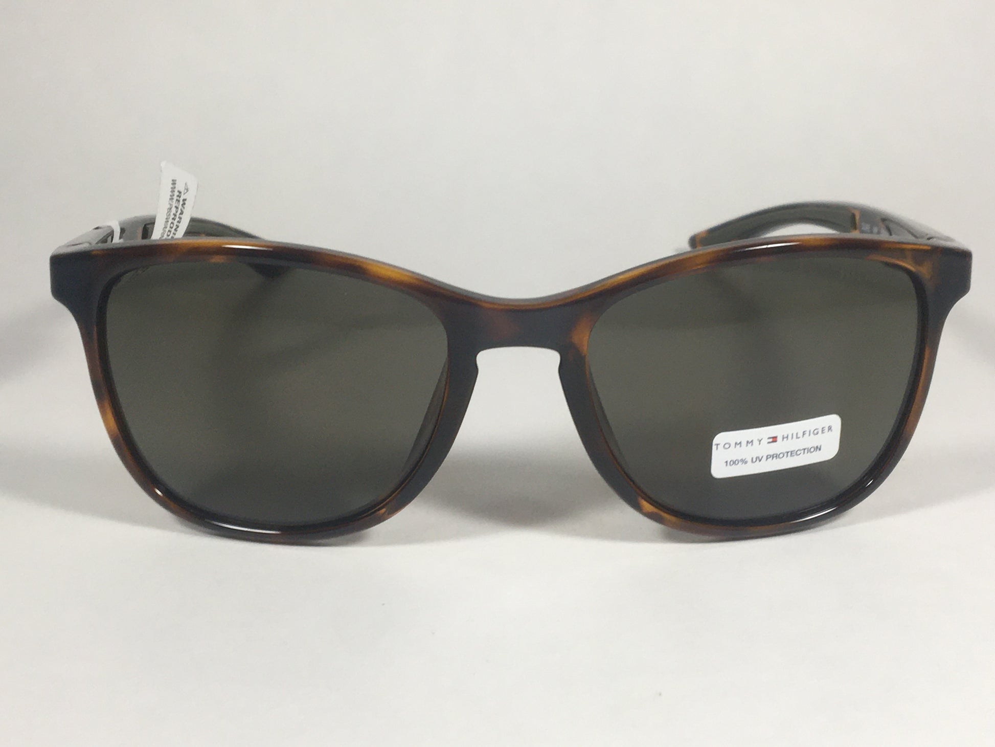 Tommy Hilfiger Duke Sport Sunglasses Brown Tortoise Frame Green Lens Duke MP OM481 - Sunglasses