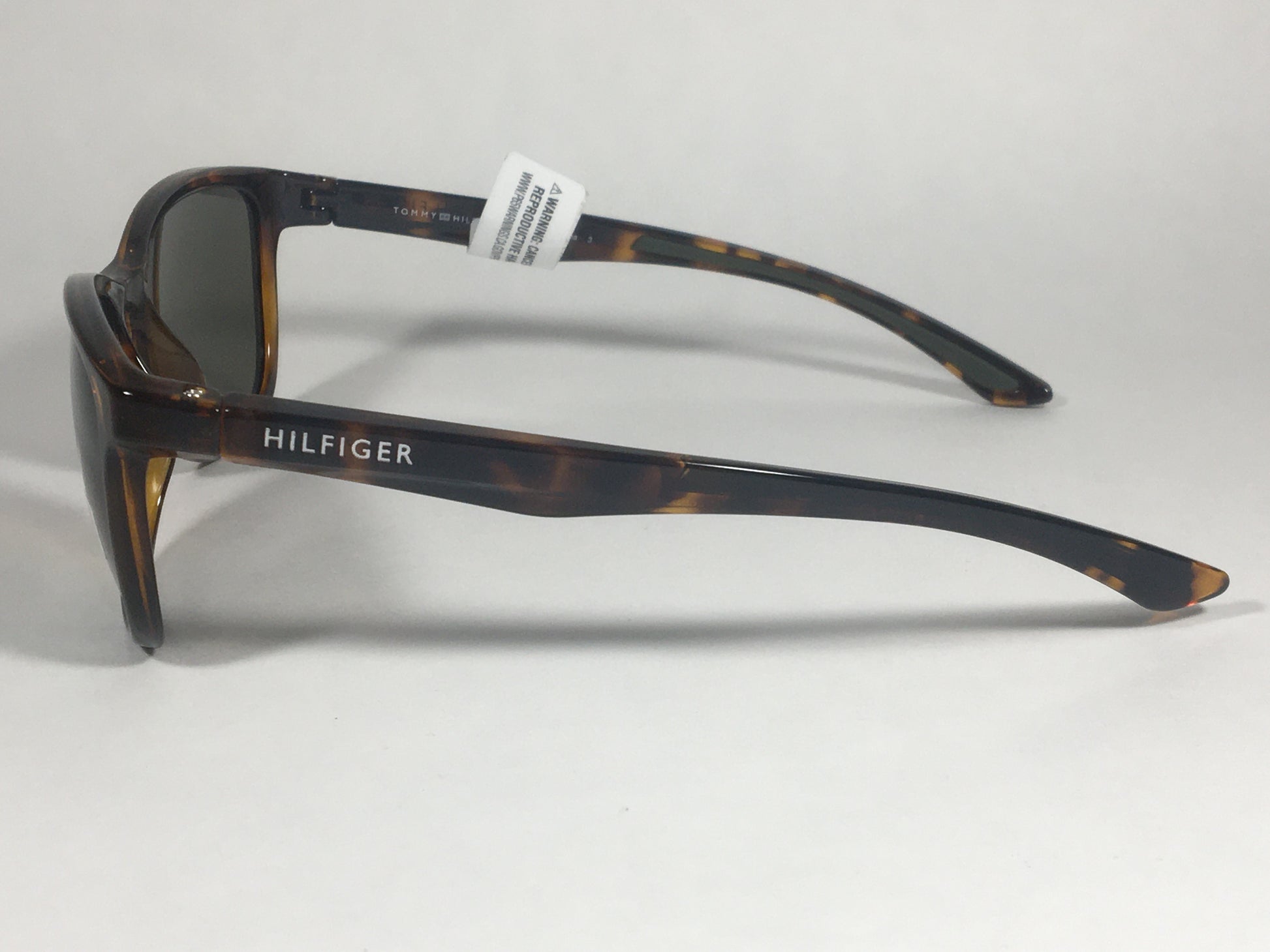 Tommy Hilfiger Duke Sport Sunglasses Brown Tortoise Frame Green Lens Duke MP OM481 - Sunglasses