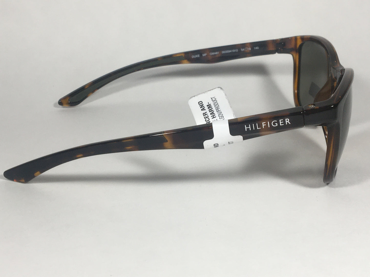 Tommy Hilfiger Duke Sport Sunglasses Brown Tortoise Frame Green Lens Duke MP OM481 - Sunglasses