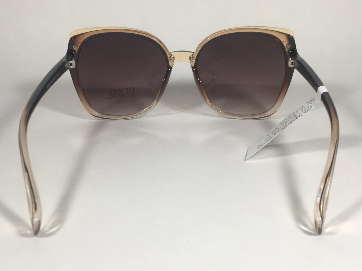 Guess Butterfly Sunglasses Gold Brown Crystal Frame Brown Gradient Lens GF0380 45F - Sunglasses