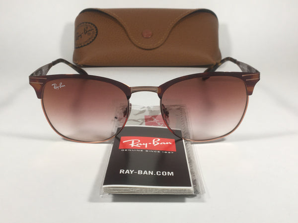 Ray-Ban Clubmaster Sunglasses Copper Havana Frame Red Gradient Lens RB3538  9074/V0