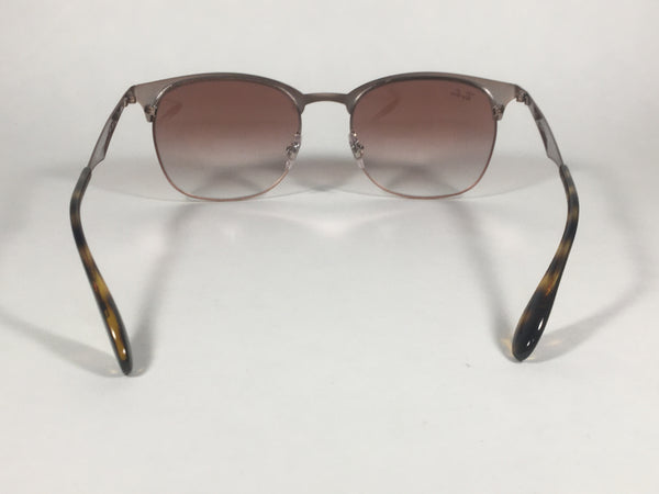 Ray-Ban Clubmaster Sunglasses Copper Havana Frame Red Gradient Lens RB