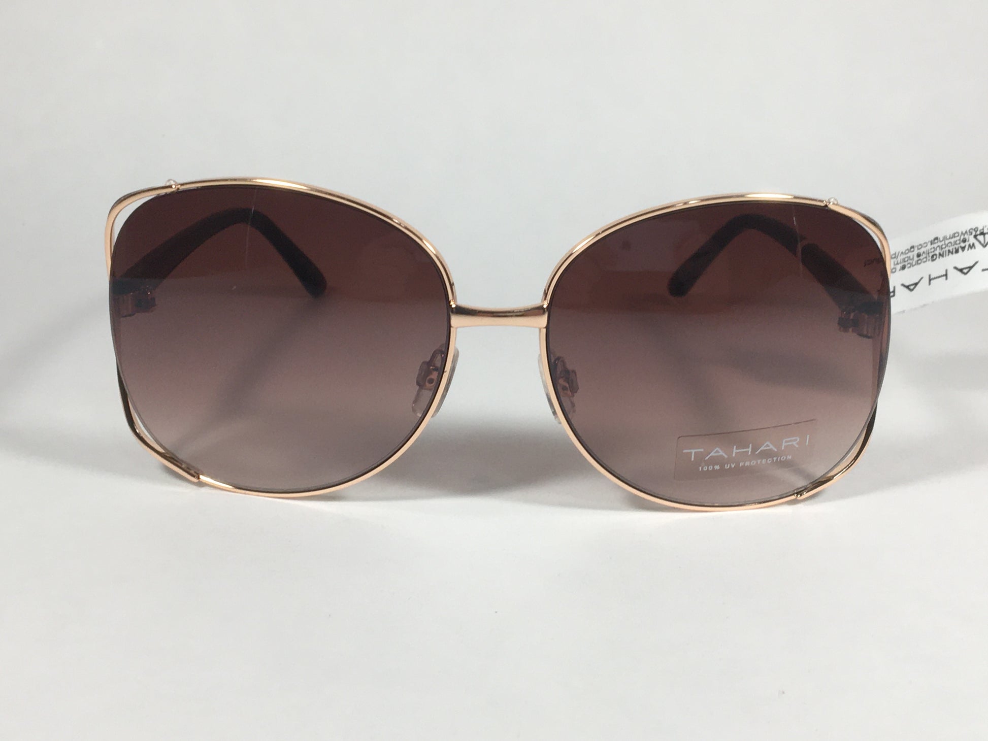 Tahari Oversized Sunglasses Gold And Brown Tortoise Frame Brown Gradient Lens TH751 GLDTS - Sunglasses