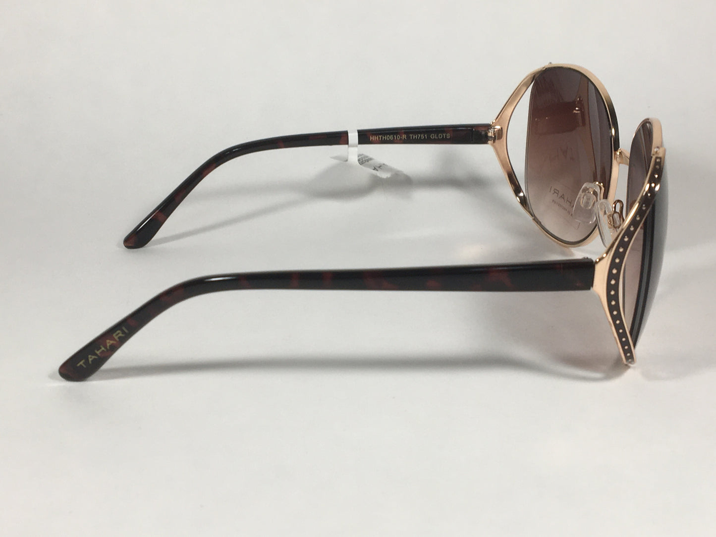 Tahari Oversized Sunglasses Gold And Brown Tortoise Frame Brown Gradient Lens TH751 GLDTS - Sunglasses