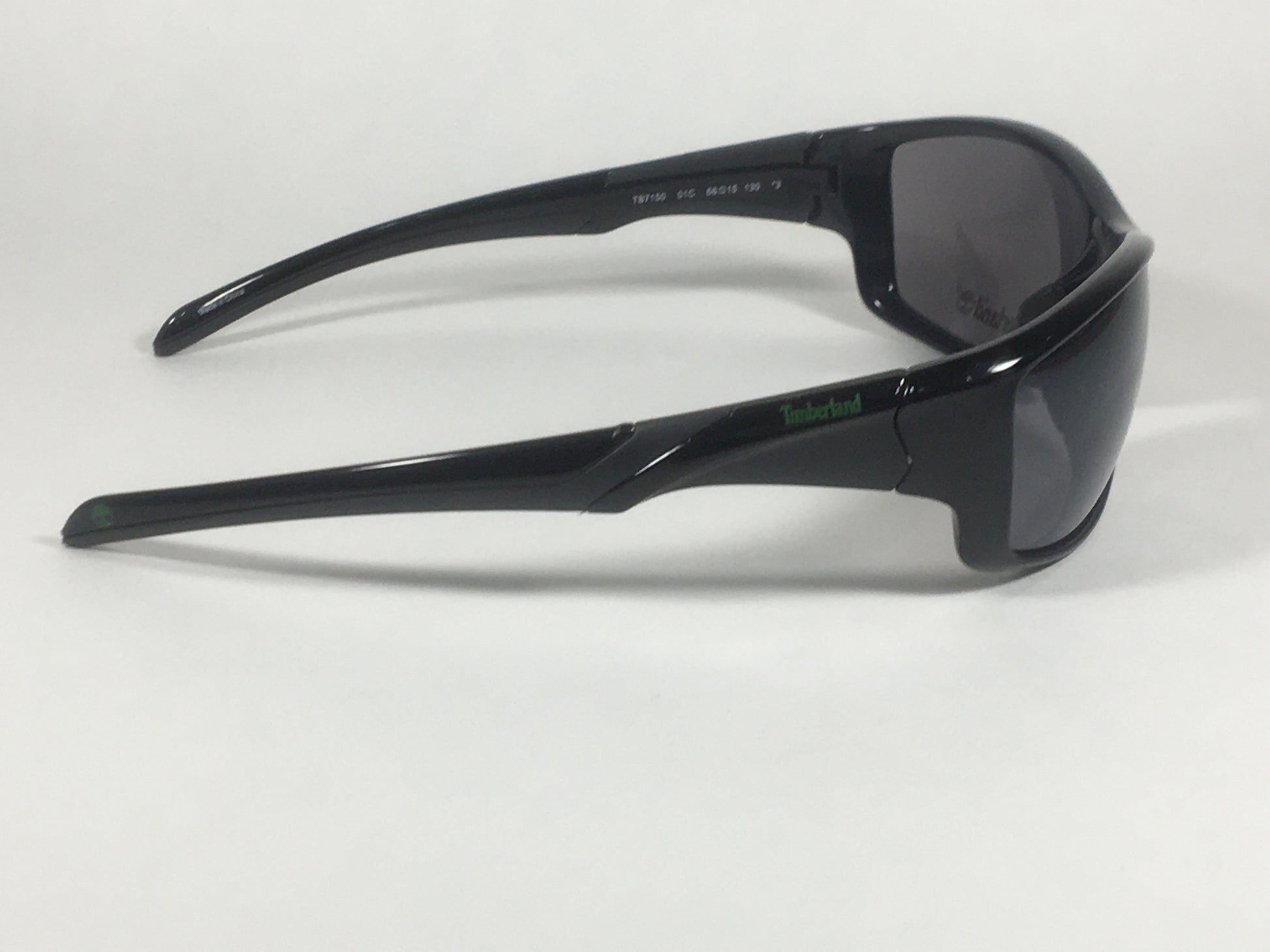 Timberland Sport Wrap Sunglasses Shiny Black Frame Gray Lens TB7150 01C - Sunglasses