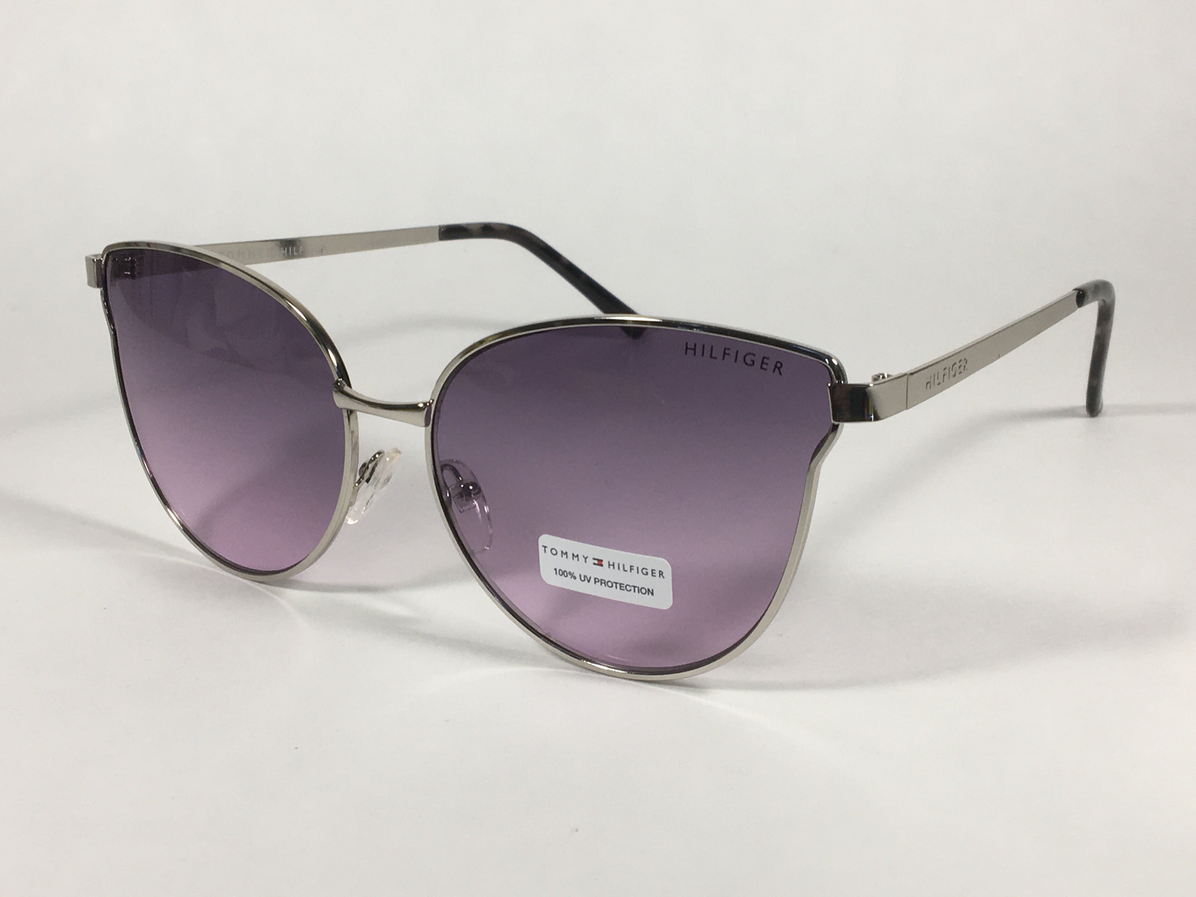 Tommy Hilfiger Zendaya Cat Eye Sunglasses Silver Frame Purple Gradient Lens  ZENDAYA WM OL482