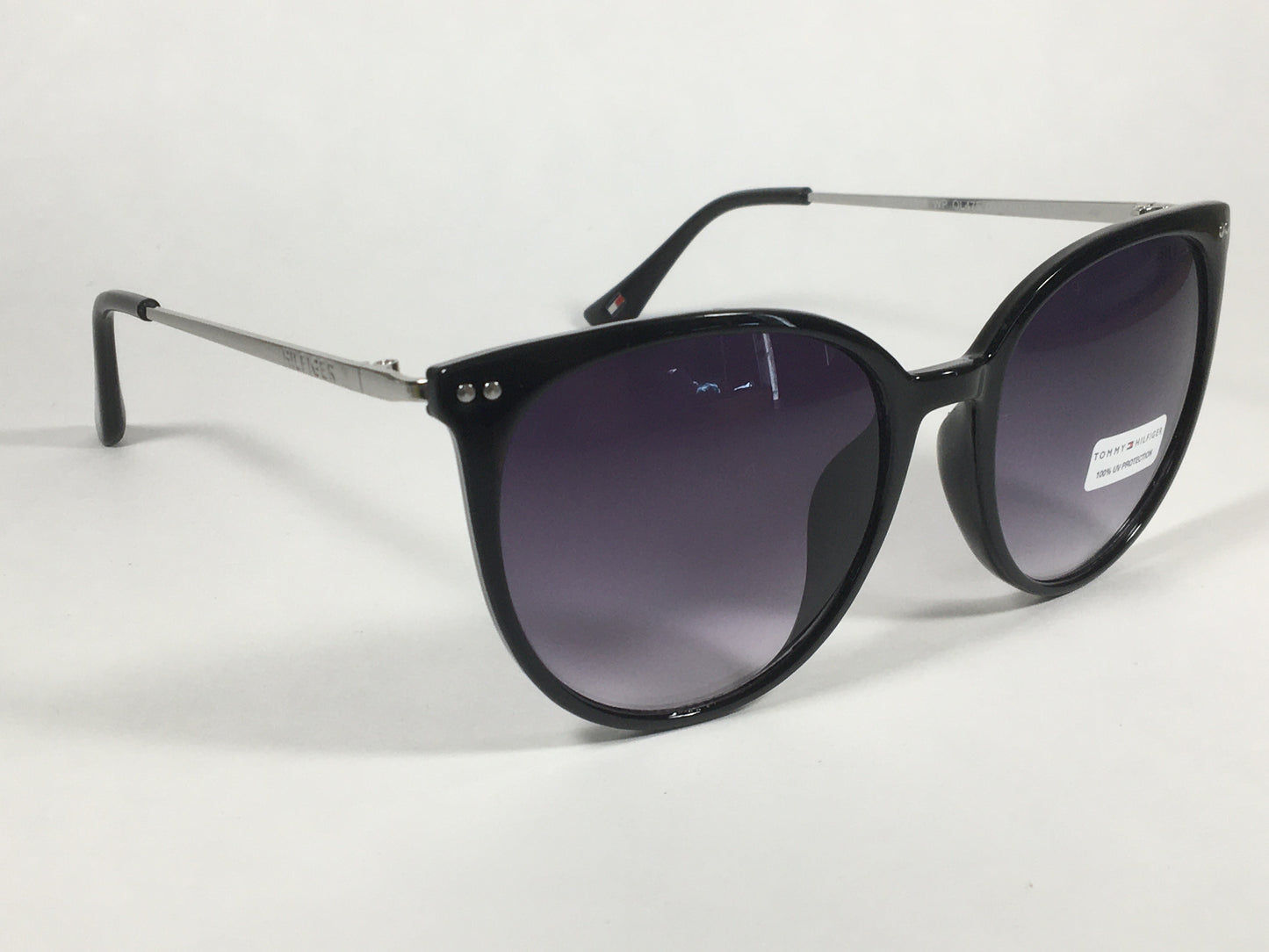 Tommy Hilfiger ’Bellatrix’ WP OL475 Sunglasses Shiny Black Silver Frame Gray Gradient Lens