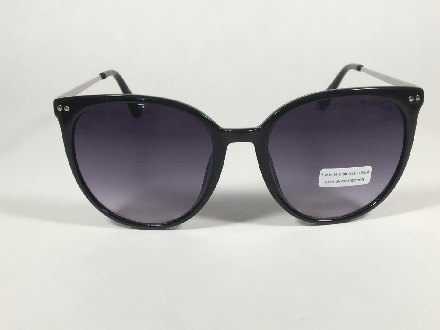 Tommy Hilfiger ’Bellatrix’ WP OL475 Sunglasses Shiny Black Silver Frame Gray Gradient Lens