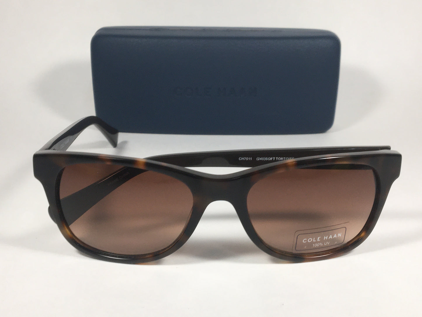 Cole Haan Designer Sunglasses Brown Tortoise Brown Gradient Lens CH7011 240 SOFT TORTOISE - Sunglasses