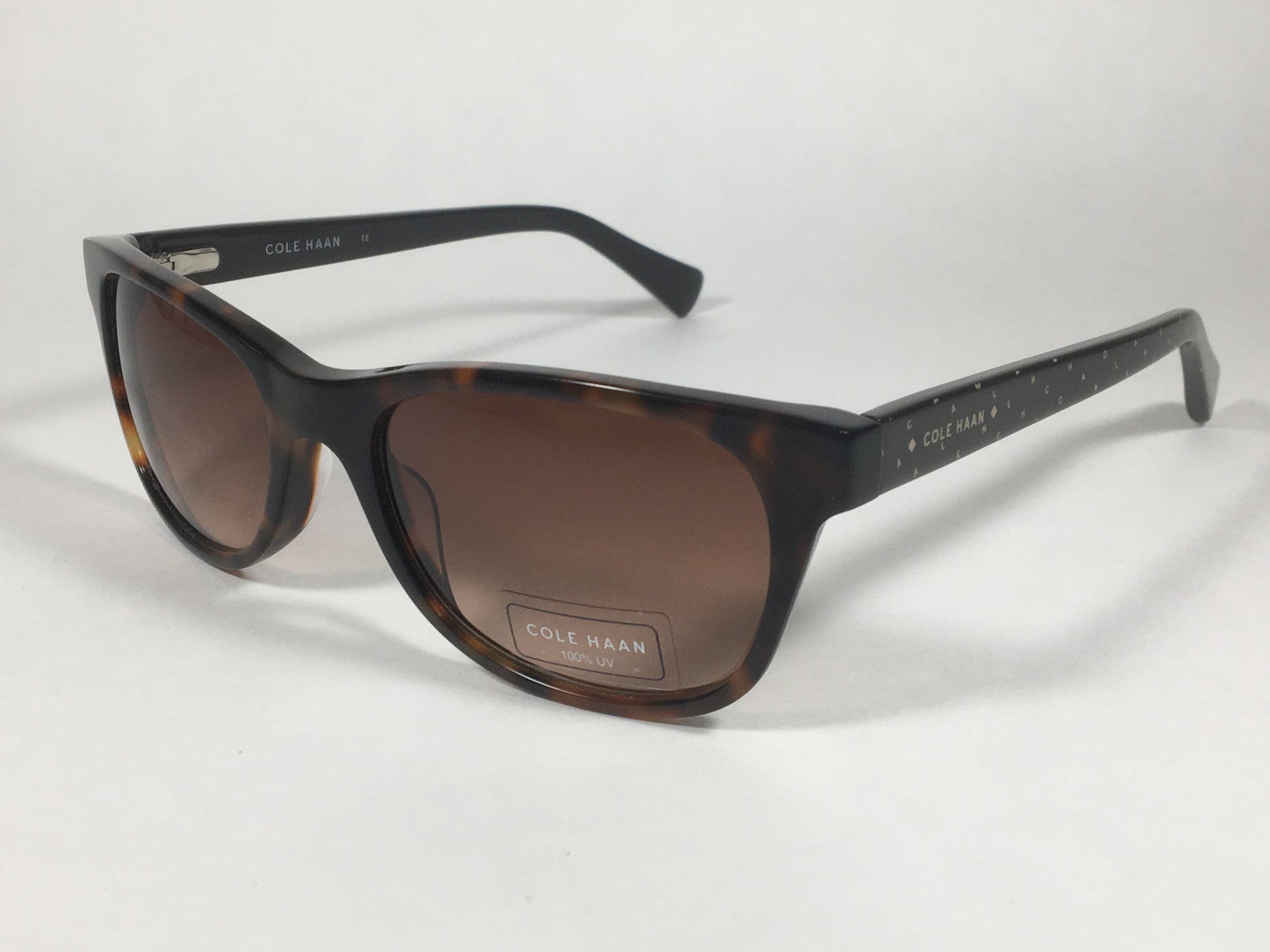 Cole Haan Designer Sunglasses Brown Tortoise Brown Gradient Lens CH7011 240 SOFT TORTOISE - Sunglasses