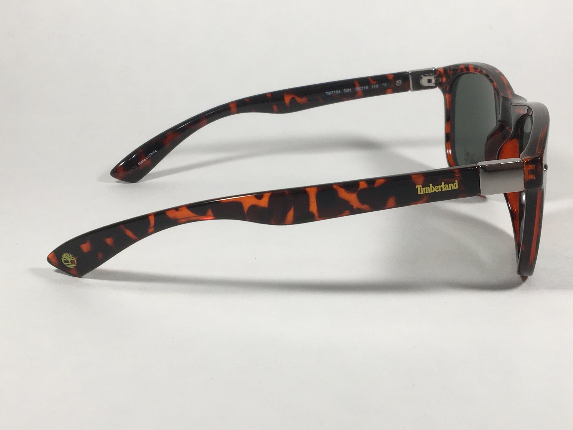 Timberland Square Sunglasses Dark Brown Tortoise Frame Green Lens TB7154 52N - Sunglasses