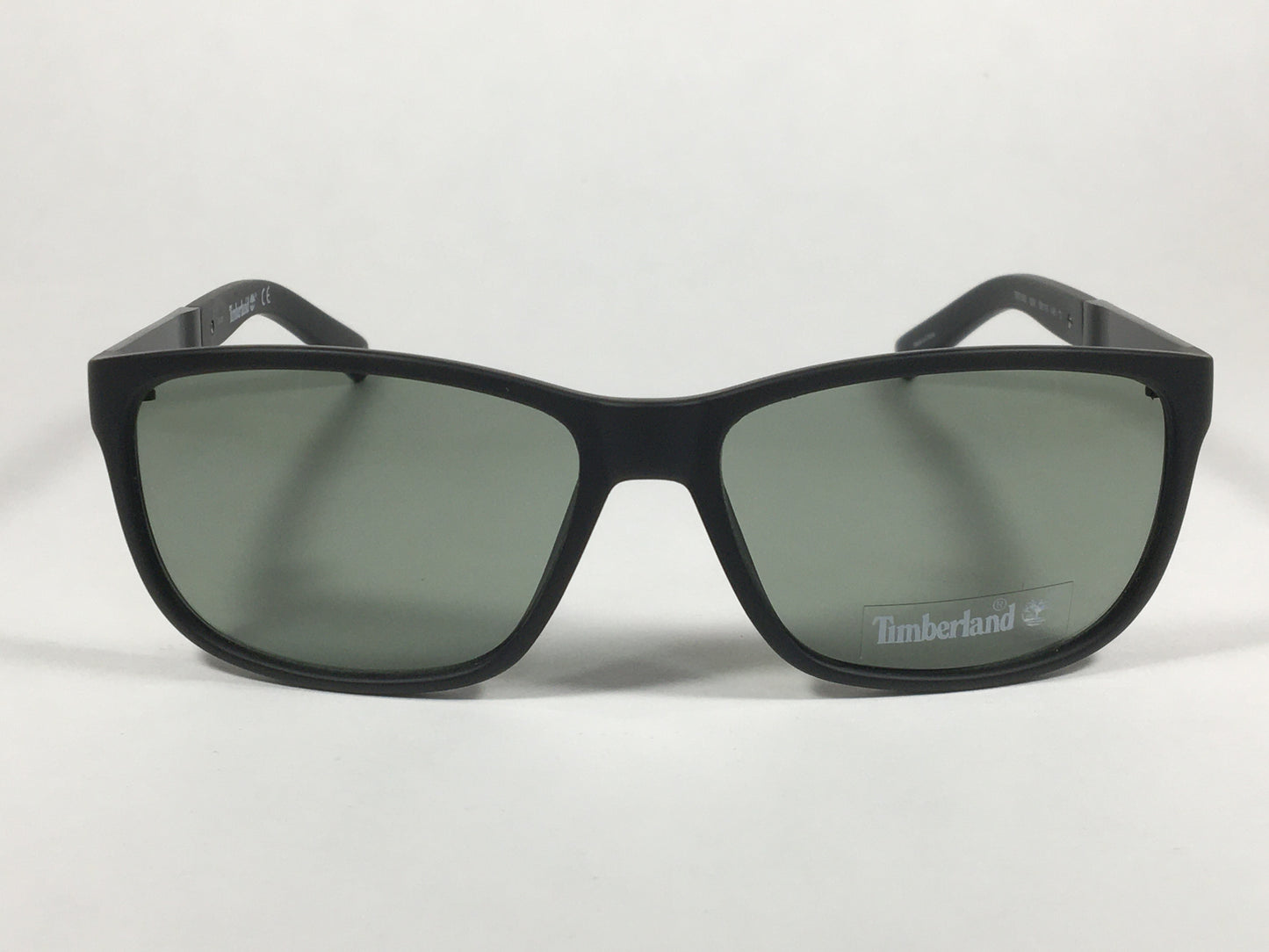 Timberland Rectangular Sunglasses Matte Black Frame Green Lens TB7143 02N - Sunglasses