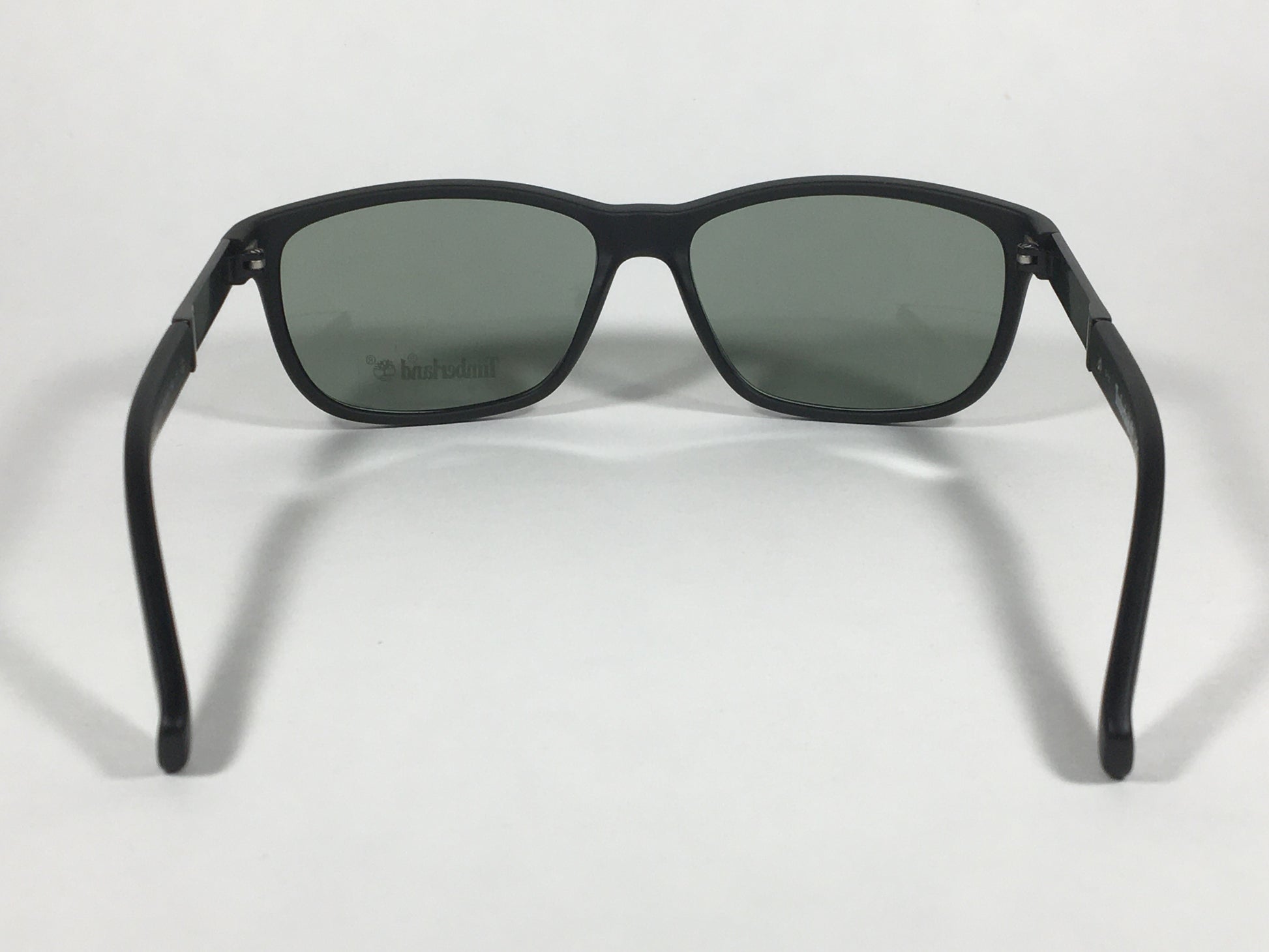 Timberland Rectangular Sunglasses Matte Black Frame Green Lens TB7143 02N - Sunglasses