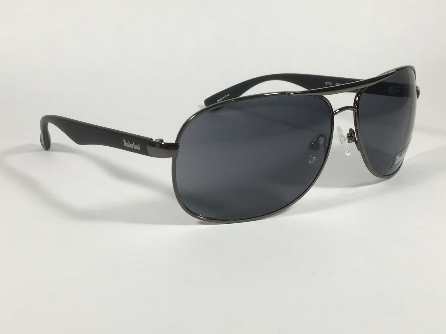 Timberland Aviator Sunglasses Matte Black And Gunmetal Frame Gray Lens TB7151 08A - Sunglasses