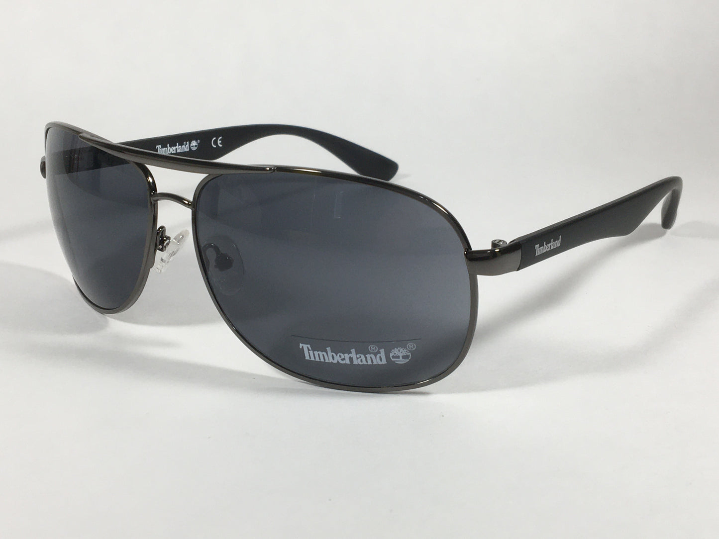 Timberland Aviator Sunglasses Matte Black And Gunmetal Frame Gray Lens TB7151 08A - Sunglasses