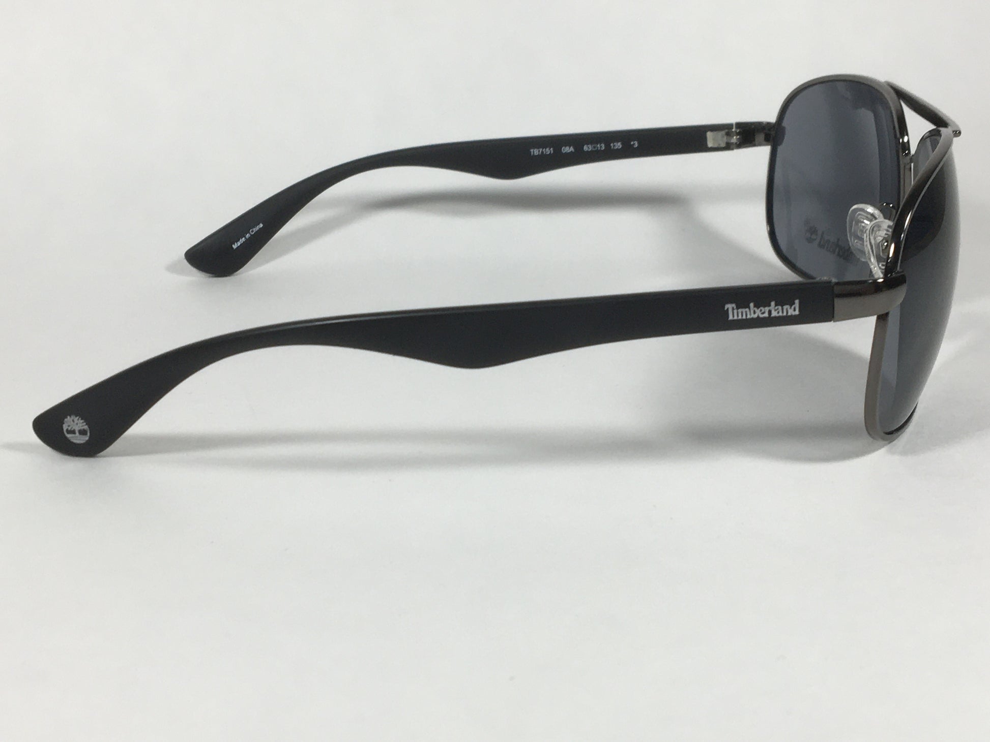Timberland Aviator Sunglasses Matte Black And Gunmetal Frame Gray Lens TB7151 08A - Sunglasses