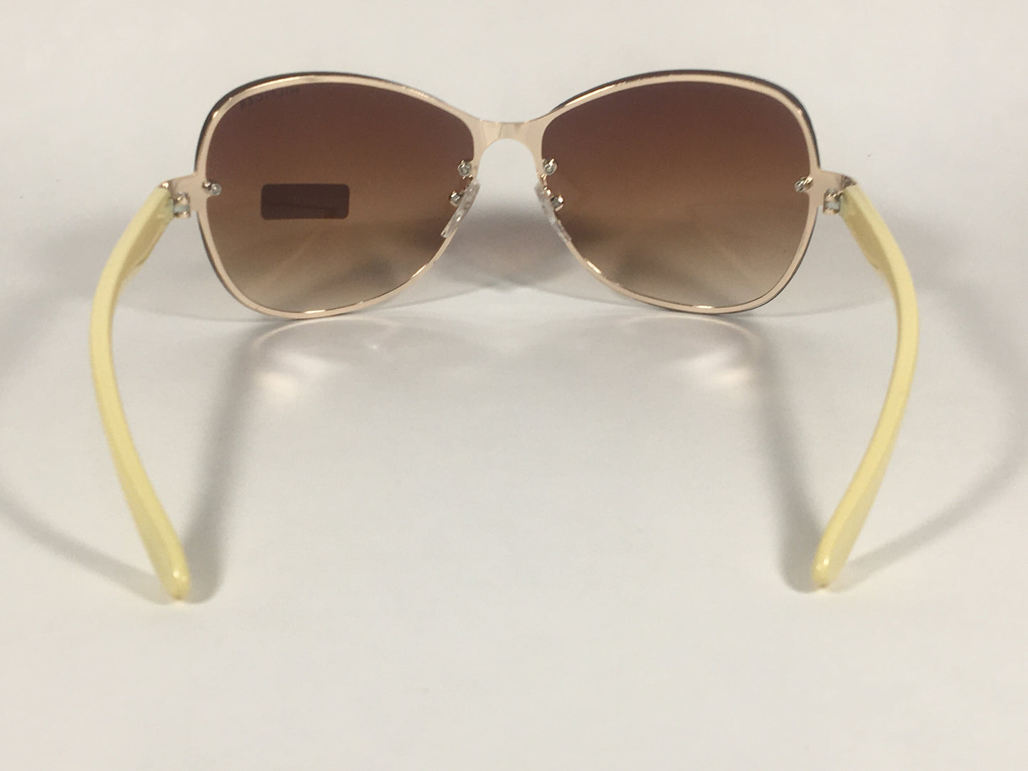 Tommy Hilfiger Melone Rimless Butterfly Sunglasses Gold Cream Frame Brown Gradient Lens MELONE WM OL78 - Sunglasses