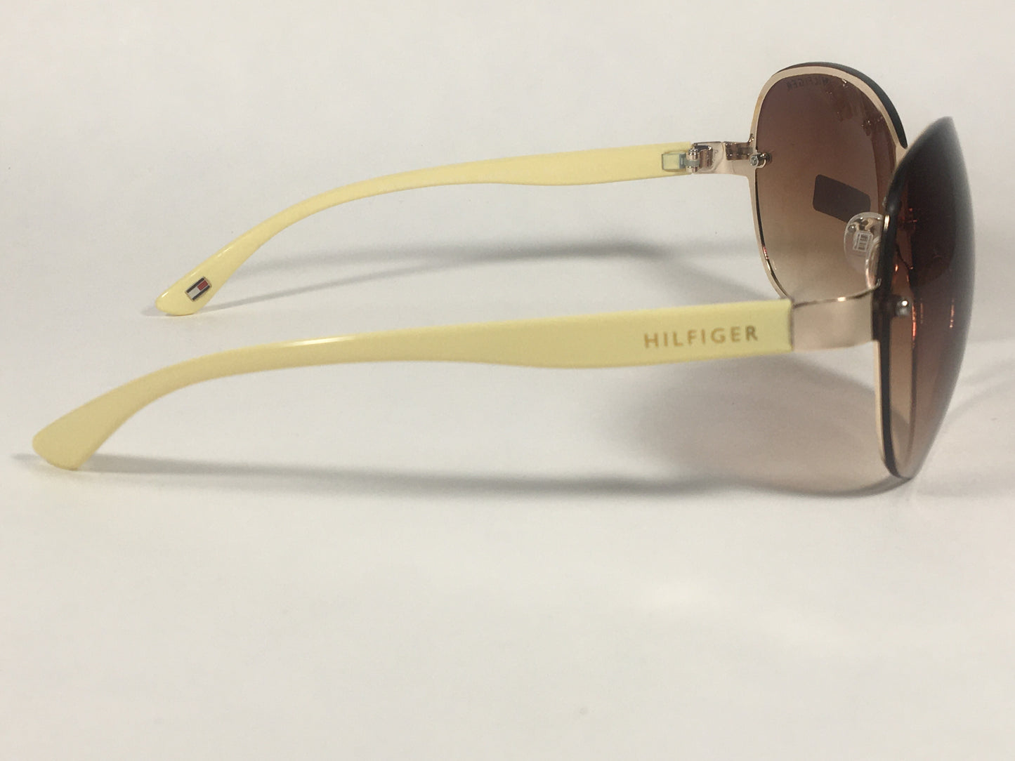 Tommy Hilfiger Melone Rimless Butterfly Sunglasses Gold Cream Frame Brown Gradient Lens MELONE WM OL78 - Sunglasses