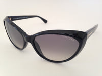 Tom Ford Martina Cat Eye Sunglasses Ivory Black Frame Gray Gradient Le