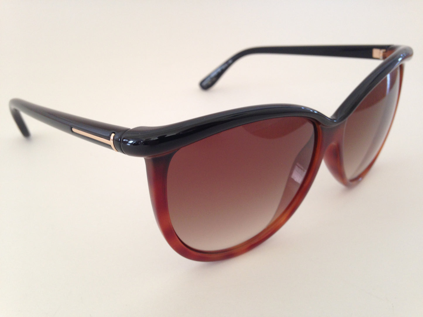 Tom Ford Josephine Sunglasses Oversize Soft Round Black Brown Frame Brown Tea Gradient Lens Tf296 05F - Sunglasses