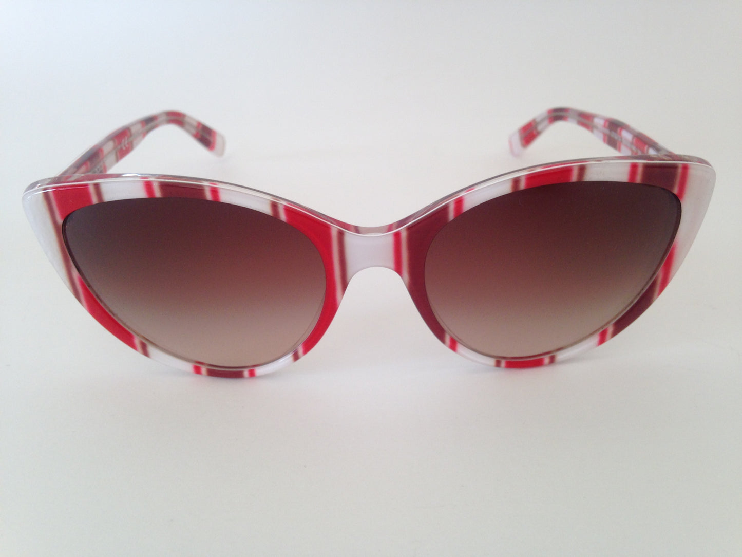 Dolce & Gabbana Dg4181P 2722/13 Cat Eye Sunglasses Dg4181 Stripes Red White Brown Gradient Womens - Sunglasses