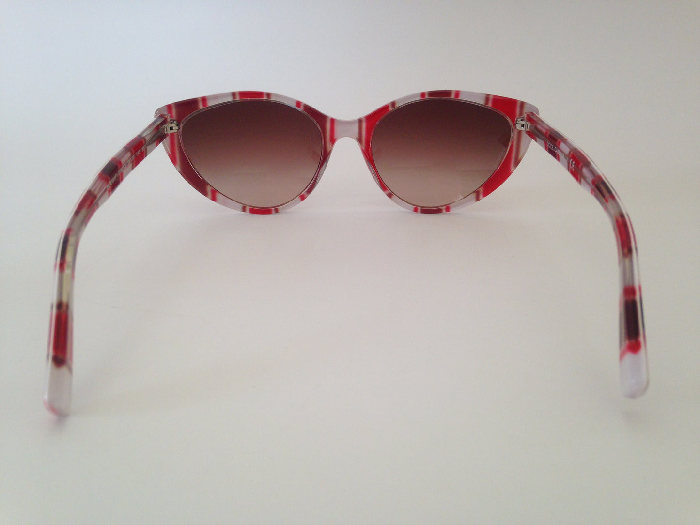 Dolce & Gabbana Dg4181P 2722/13 Cat Eye Sunglasses Dg4181 Stripes Red White Brown Gradient Womens - Sunglasses