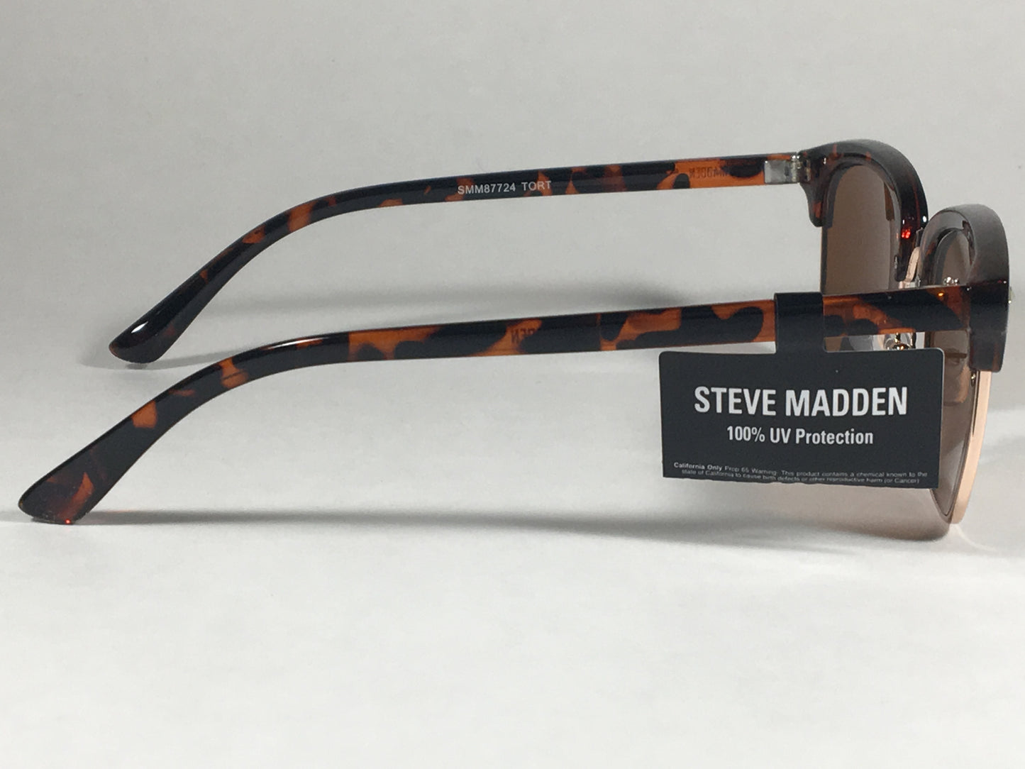 Steve Madden Soho Horn Rim Sunglasses Tortoise Gold Frame Brown Lens Smm87724 Tort - Sunglasses