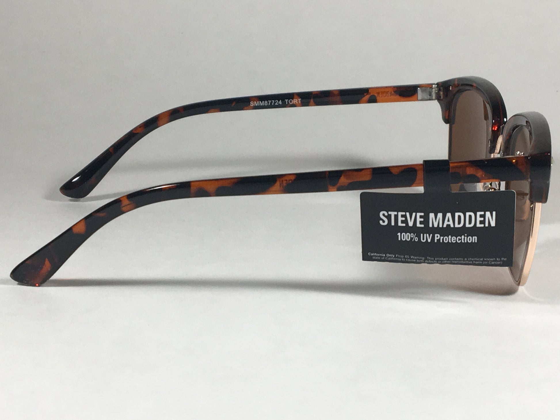 Steve Madden Soho Horn Rim Sunglasses Tortoise Gold Frame Brown Lens Smm87724 Tort - Sunglasses