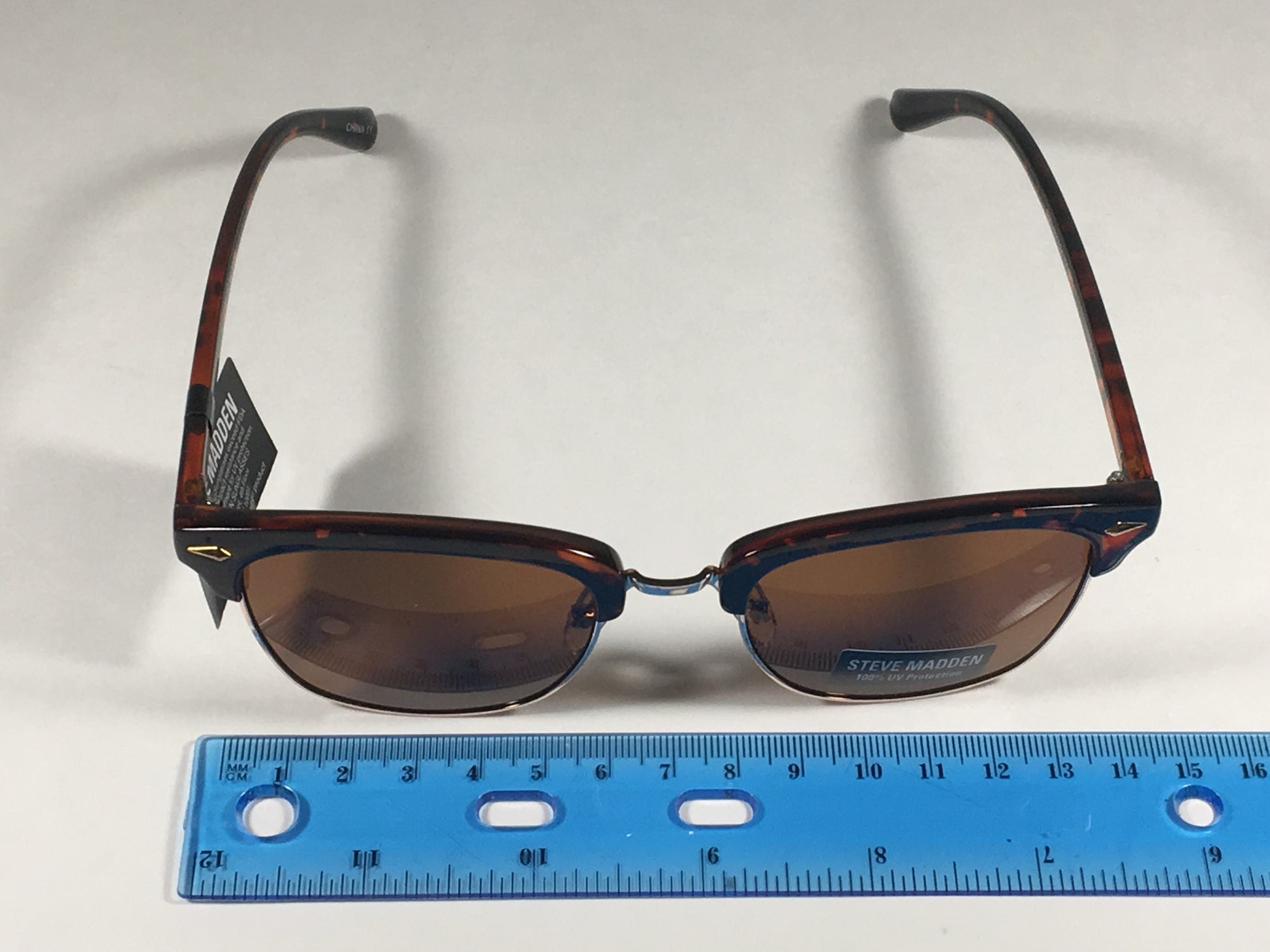 Steve Madden Soho Horn Rim Sunglasses Tortoise Gold Frame Brown Lens Smm87724 Tort - Sunglasses