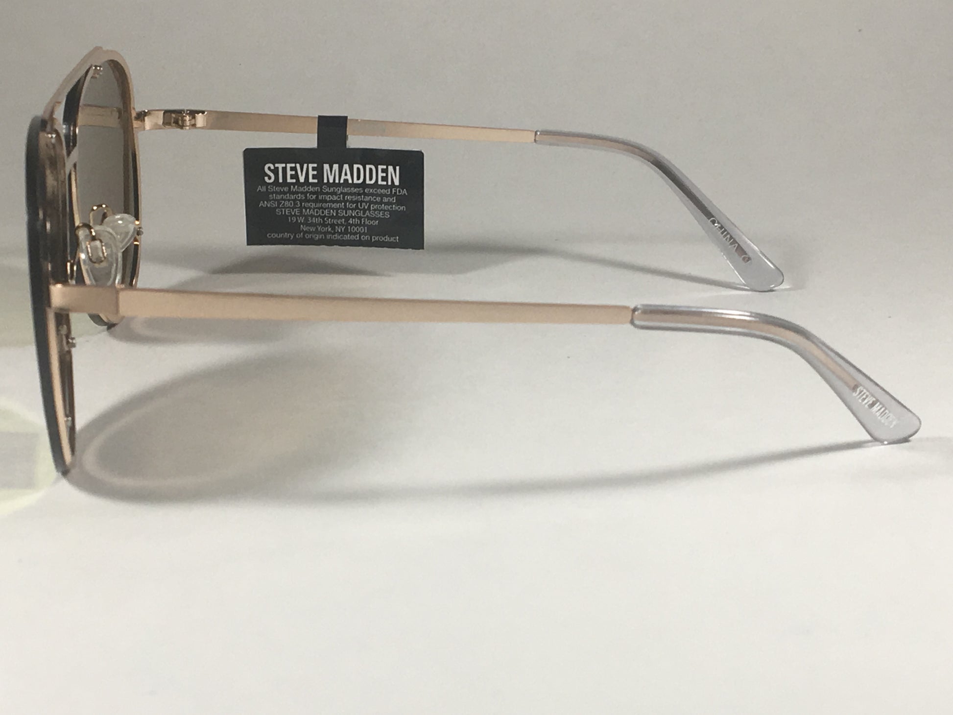 Steve Madden Rimless Aviator Pilot Sunglasses Gold Pink Orange Mirror Sm482106 Gldpn - Sunglasses