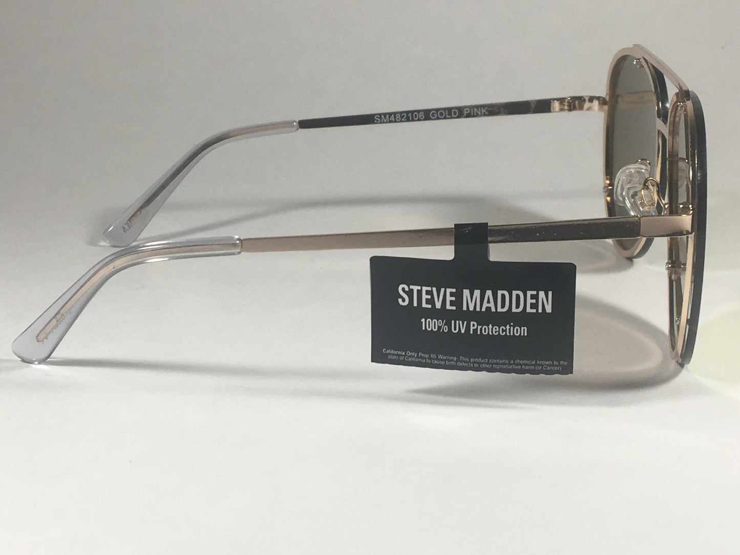 Steve Madden Rimless Aviator Pilot Sunglasses Gold Pink Orange Mirror Sm482106 Gldpn - Sunglasses