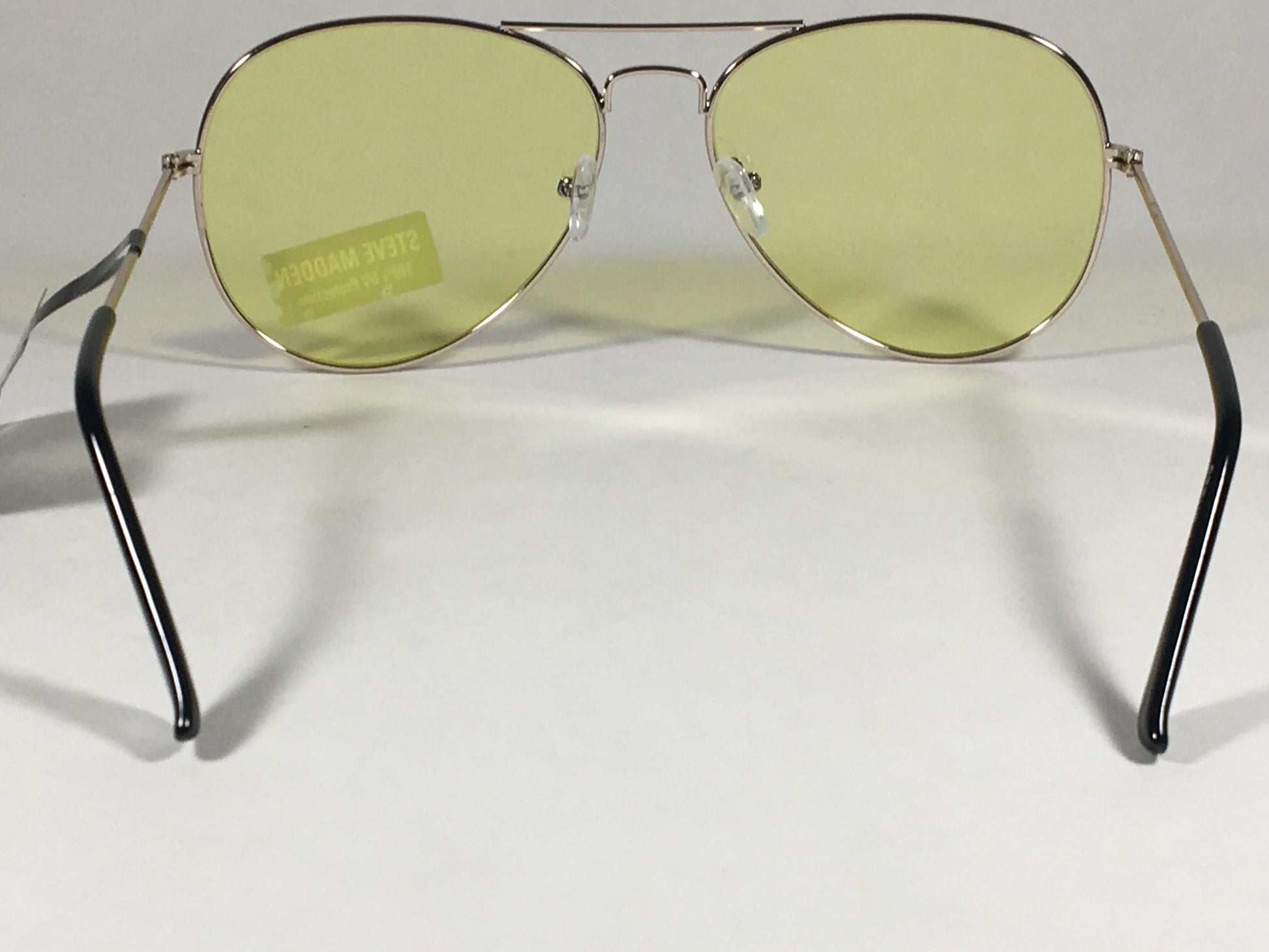 Steve Madden Aviator Sunglasses Gold Tone Metal Light Yellow Lens Sm482101 Gldy - Sunglasses