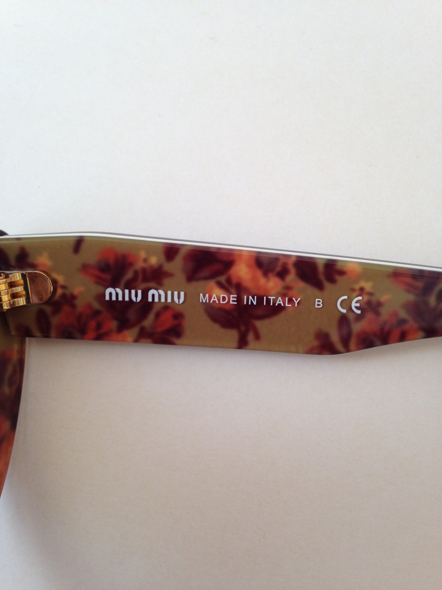 Miu Miu By Prada Cat Eye Rasoir Sunglasses Brown Havana Flower Print Frame Smu 02P Roq-9S1 - Sunglasses