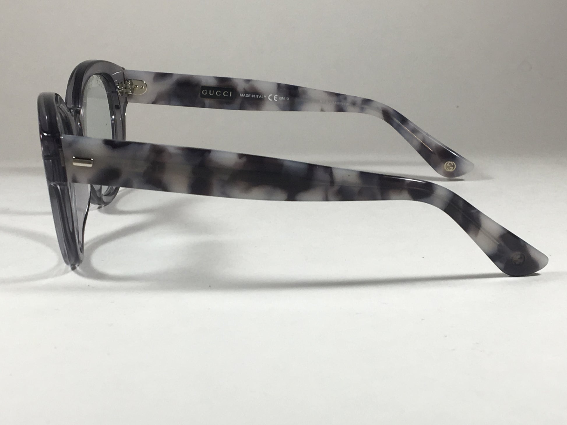 Gucci Sunglasses Rounded Clear Gray Lens Gray Havana Color Marble Frame Gg3745/s Kna97 - Sunglasses