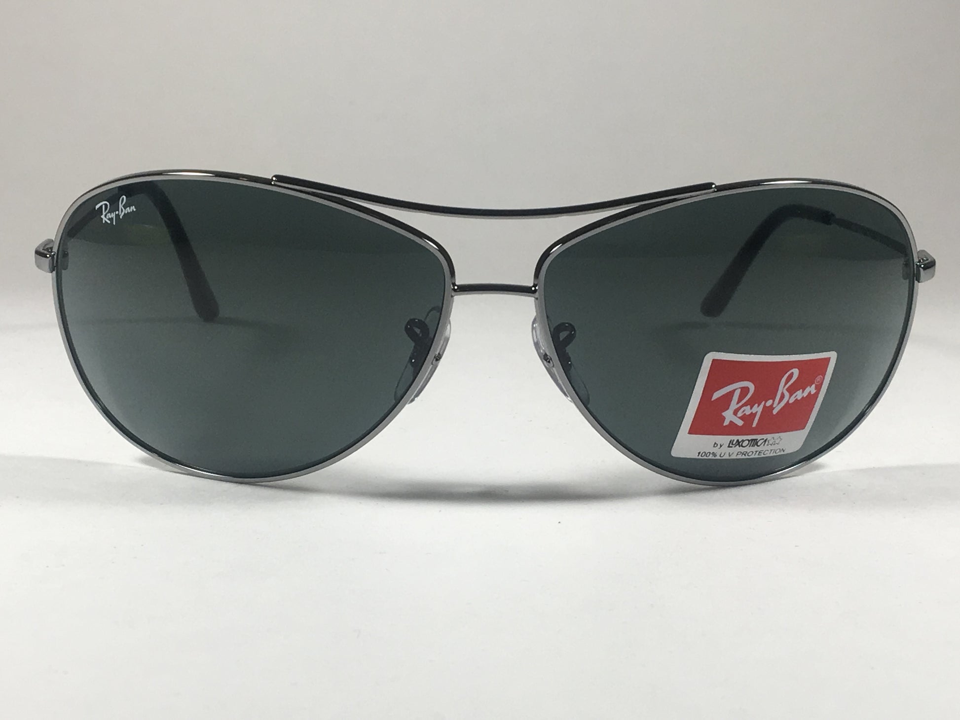 Ray-Ban Aviator Pilot Sunglasses Gunmetal Frame Gray Green Classic Lens Rb3454L 004/71 - Sunglasses