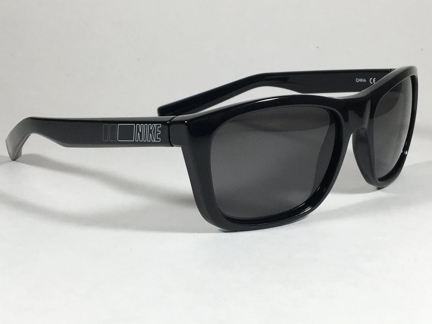 Nike Vintage 73 Square Sunglasses Ev0598 002 410 Black Gloss Frame Gray Lens - Sunglasses