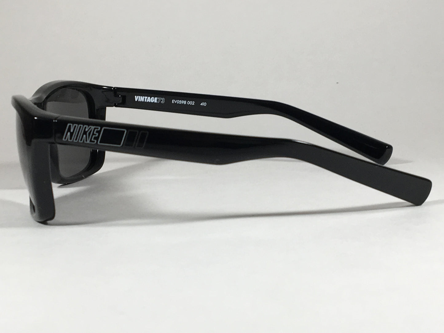 Nike Vintage 73 Square Sunglasses Ev0598 002 410 Black Gloss Frame Gray Lens - Sunglasses