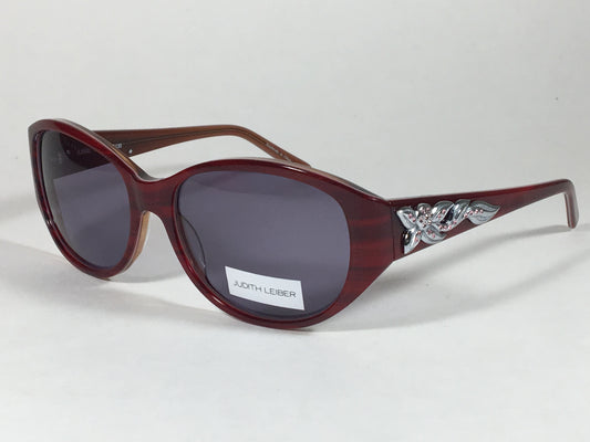 Judith Leiber Handmade Designer Sunglasses Ruby Wood Gray Lens Jl5002 06 - Sunglasses