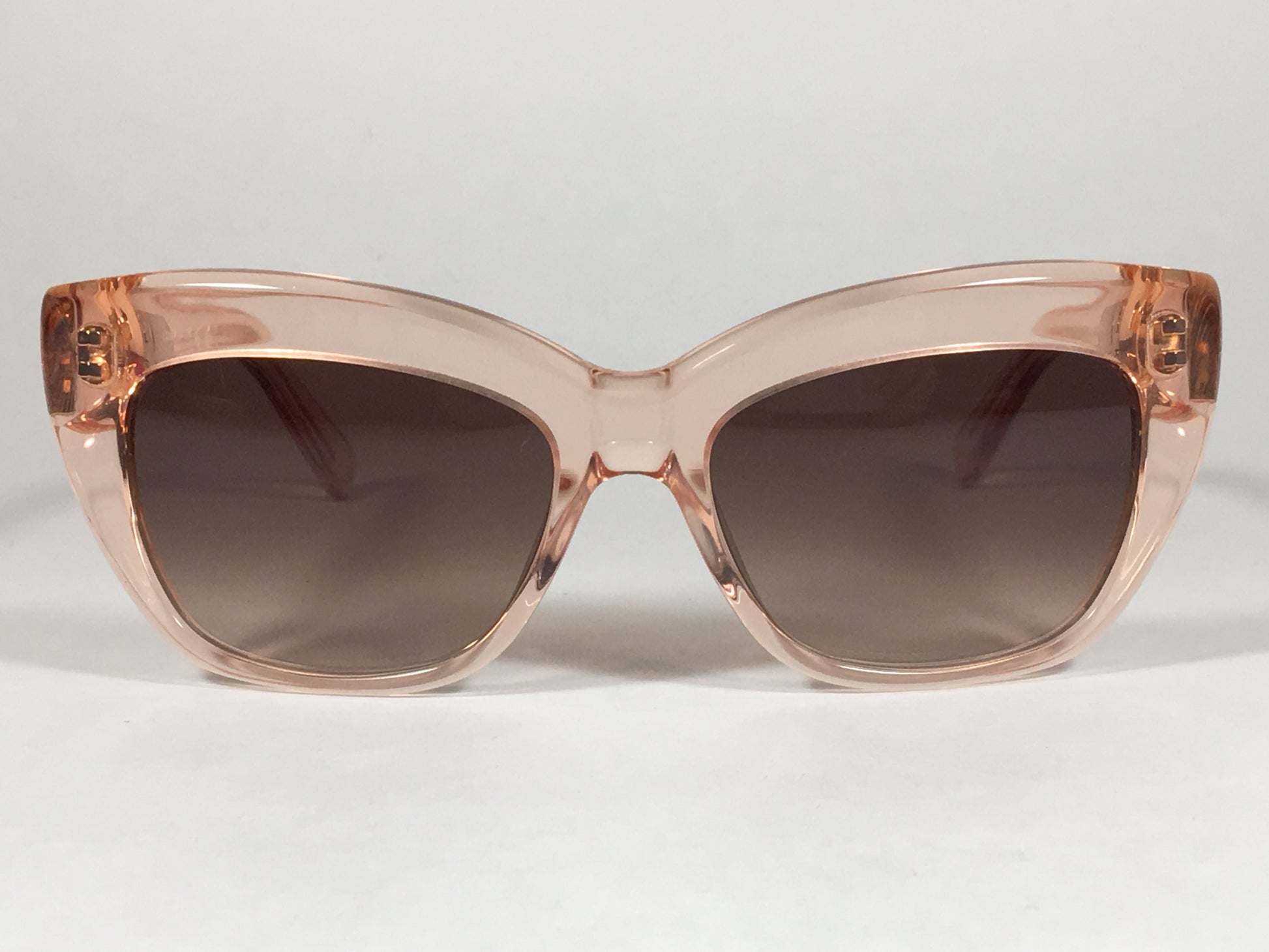 Kate Spade Cat Eye Sunglasses Clear Pink Crystal Flamingo Frame Brown Gradient Lens CRIMSON/S FP6 B1 - Sunglasses