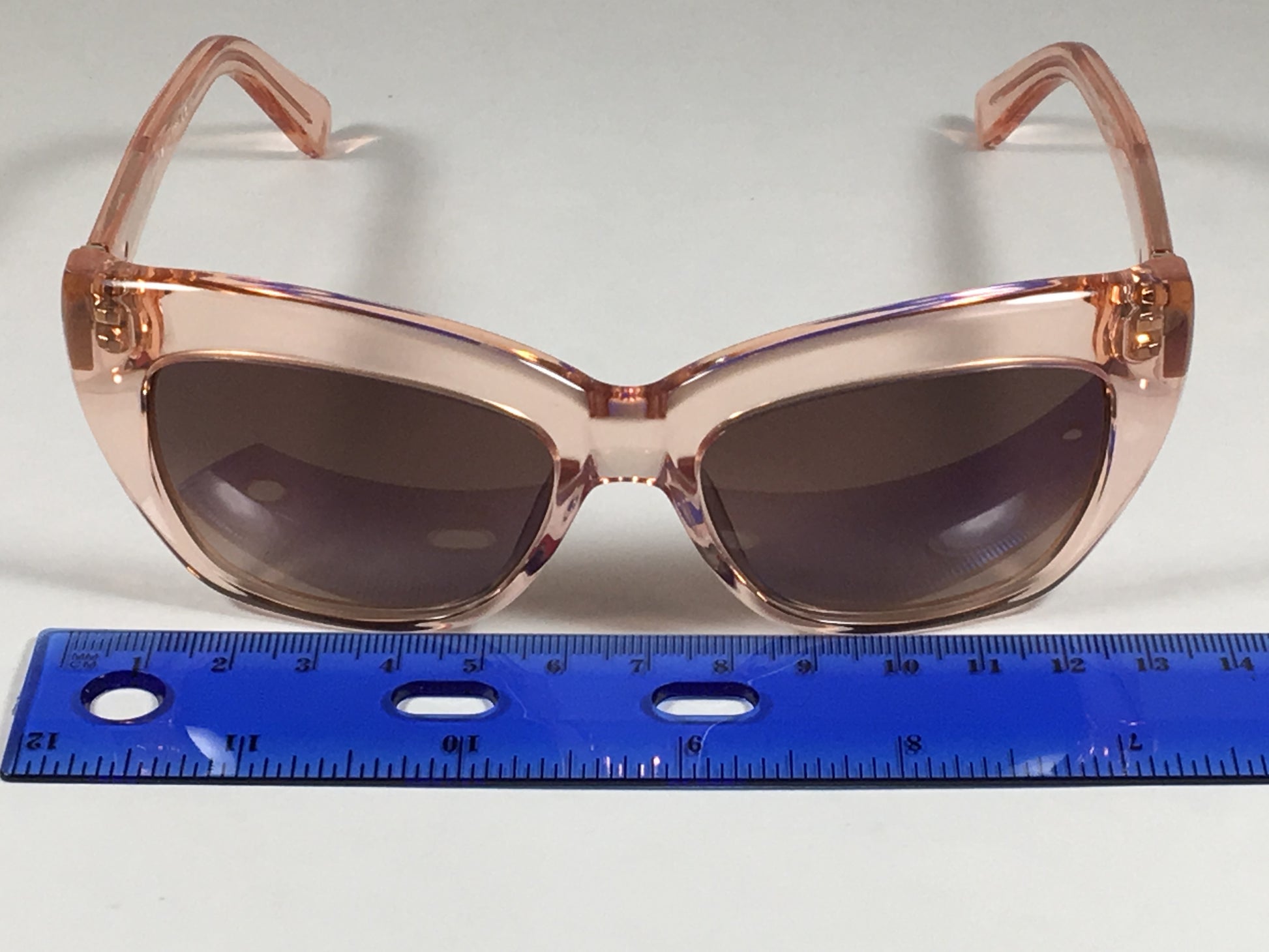 Kate Spade Cat Eye Sunglasses Clear Pink Crystal Flamingo Frame Brown Gradient Lens CRIMSON/S FP6 B1 - Sunglasses