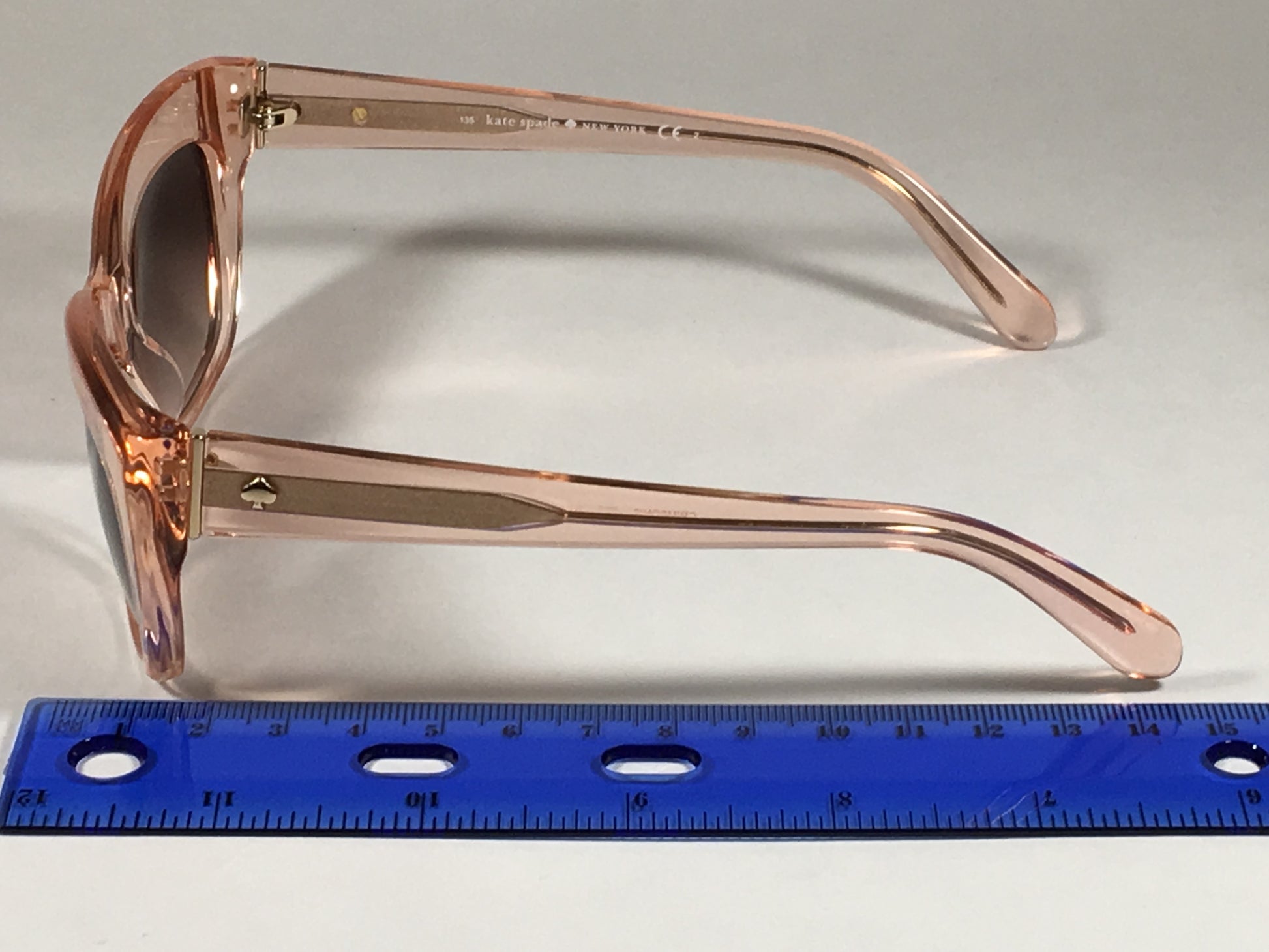 Kate Spade Cat Eye Sunglasses Clear Pink Crystal Flamingo Frame Brown Gradient Lens CRIMSON/S FP6 B1 - Sunglasses