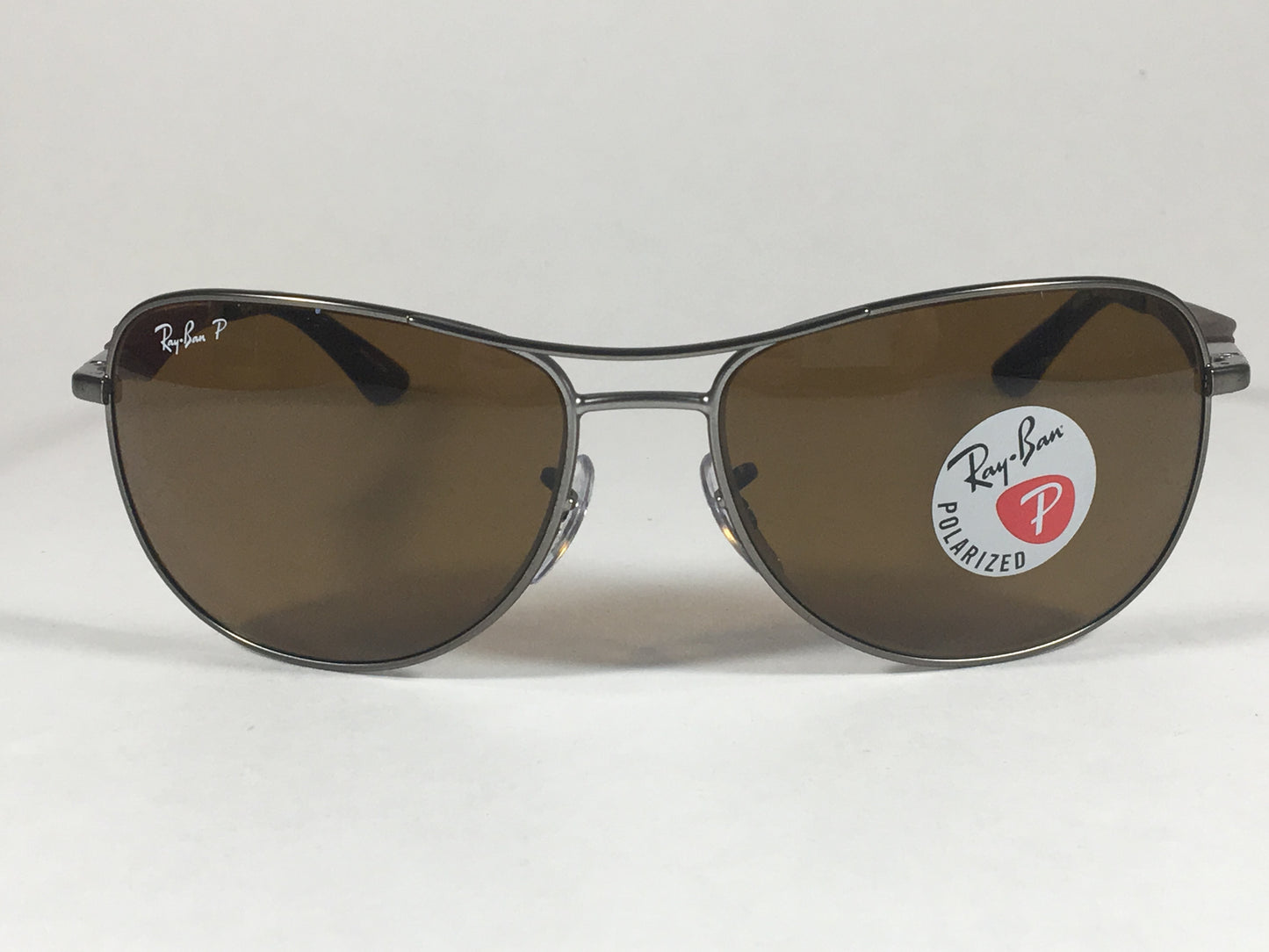 Ray-Ban Polarized Aviator Pilot Sunglasses Gray Black Brown Frame Brown Lens Rb3519 029/83 - Sunglasses