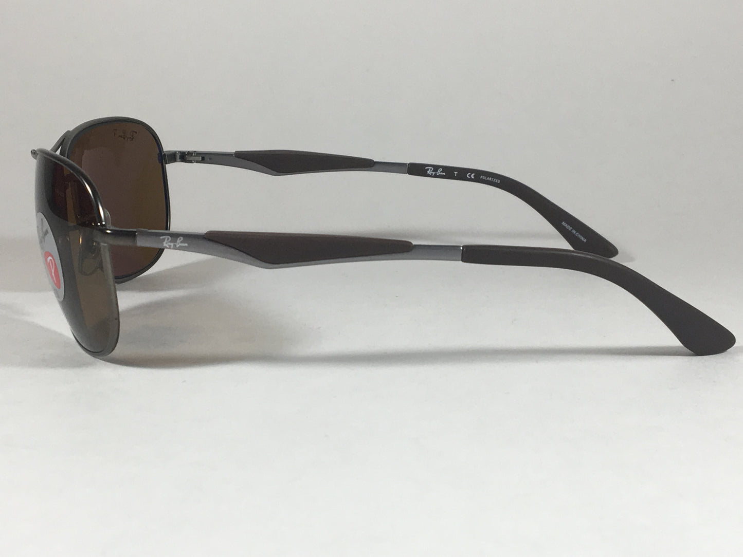 Ray-Ban Polarized Aviator Pilot Sunglasses Gray Black Brown Frame Brown Lens Rb3519 029/83 - Sunglasses