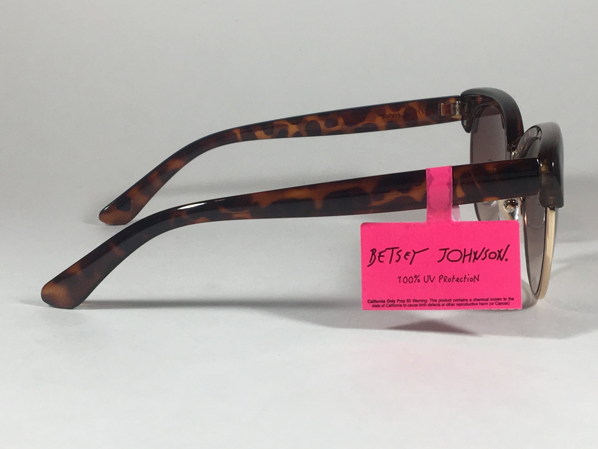 Betsey Johnson Catty Club Sunglasses Gold Brown Tortoise Gradient Cat Eye - Sunglasses