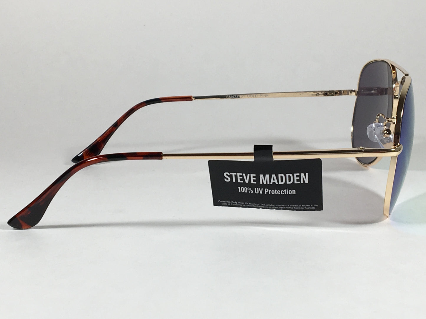 Steve Madden Aviator Sunglasses Gold Frame Green Pink Orange Mirror Sm472101 Gldpn - Sunglasses